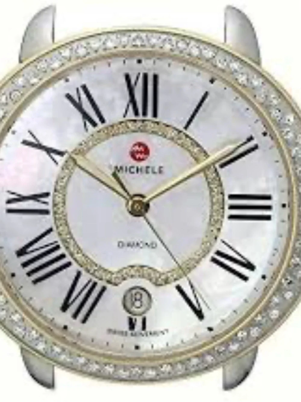 Michele Two-Tone Silver and Gold Bracelet Watch with Interchangeable Straps